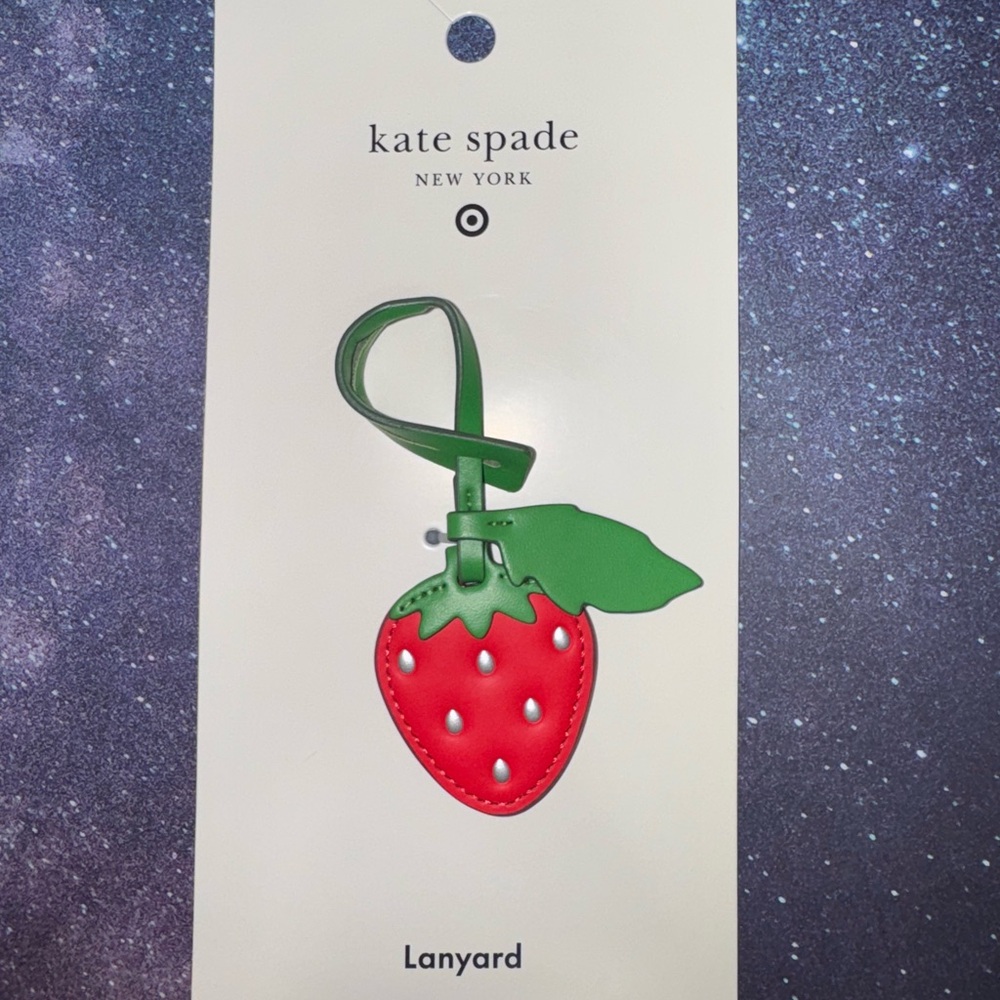 New kate spade x Target Strawberry Bag Charm lanyard